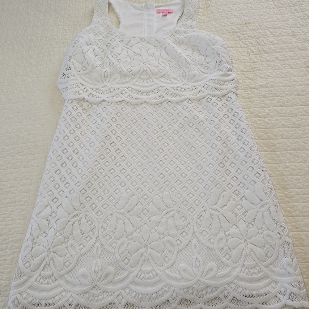 Lilly Pulitzer Stelle Lace Dress Ladied Medium Resort Vacation Summer Event EUC - Picture 5 of 7